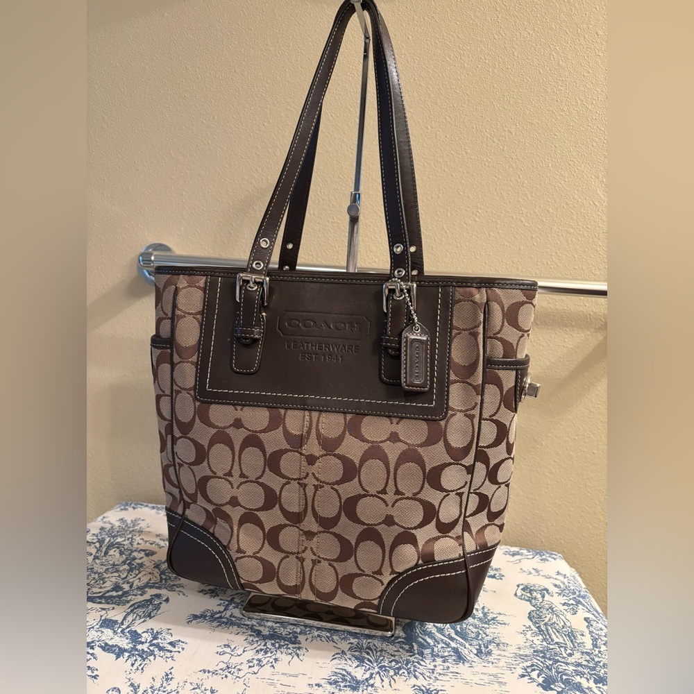 Coach Brown Signature Tote Bag